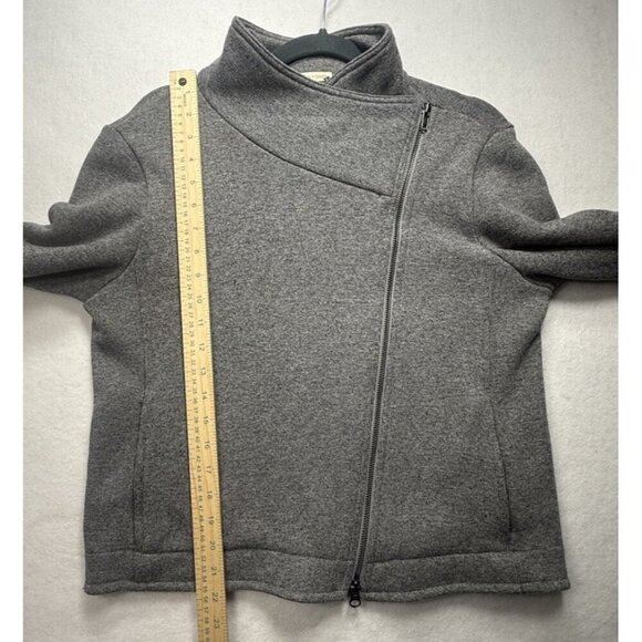 EILEEN FISHER Moto Jacket Women’s Charcoal Wool Blend Asymmetrical Zip Size M - Picture 9 of 10